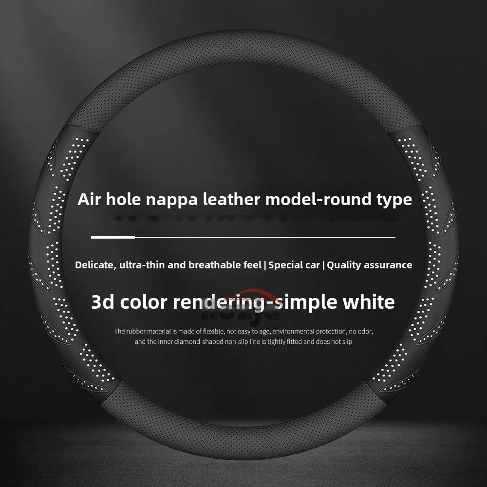 Universal Car Steering Wheel Cover – Anti-Slip, Protective Handle Cover, Compatible with Renault Models - Delicate Leather