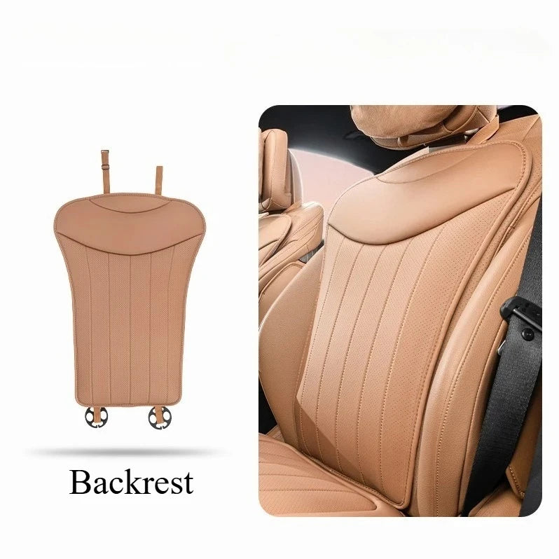 2025 Universal Car Seat Cushion – Premium Breathable Perforated Design for All-Season Comfort - Delicate Leather