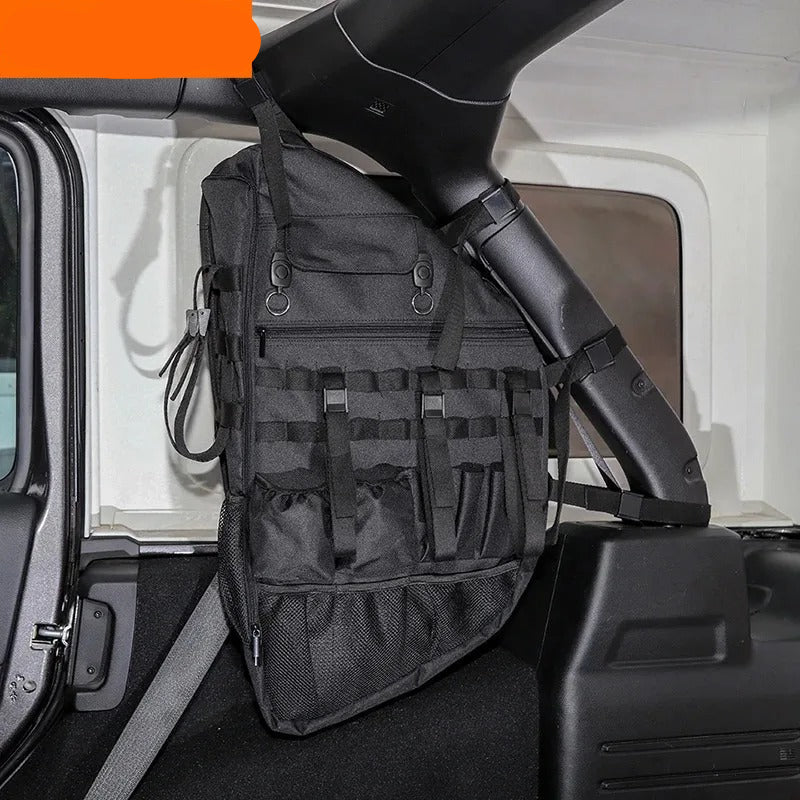 Car Trunk Side Storage Bag – Roll Bar Tool Organizer with Multi-Pocket Design