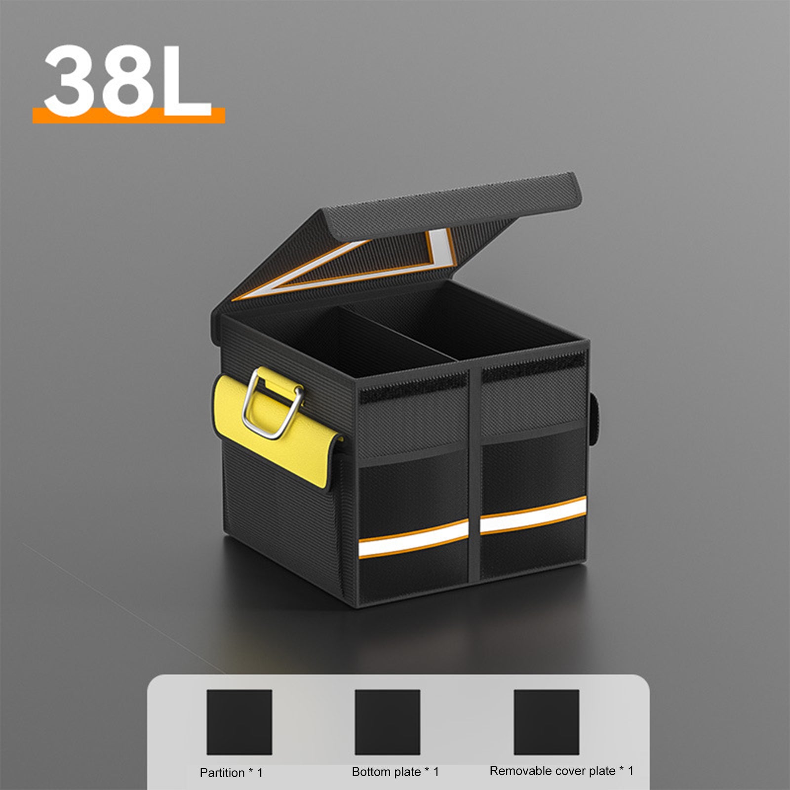 Car Trunk Storage Box - Portable Multipurpose Folding Storage Box for Outdoor Travel - Delicate Leather