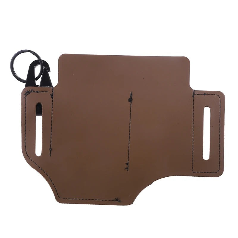 Tactical Multi-Tool Belt Leather Bag - Portable Tool Storage Holster for Outdoor Camping, Hunting, and EDC - Delicate Leather