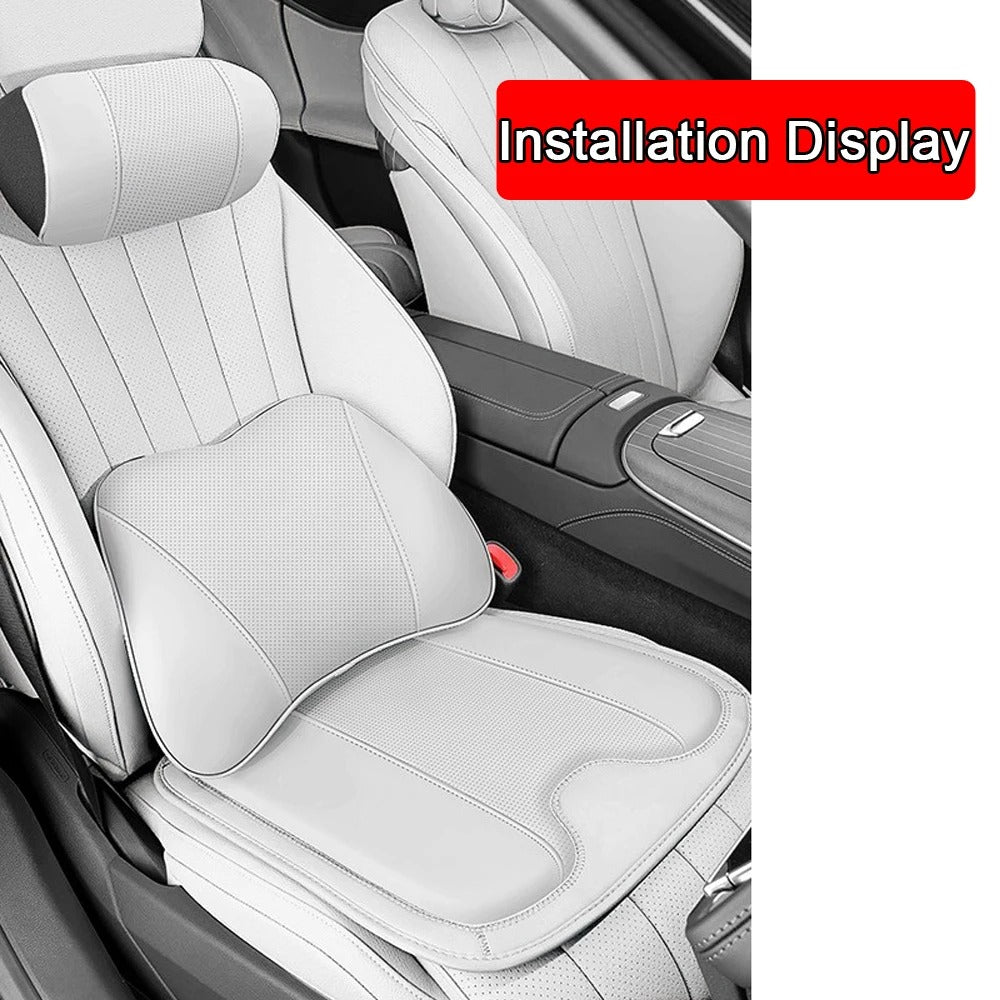 Universal Car Seat Cushion – Nappa Leather Headrest Support Pillow for Car - Delicate Leather