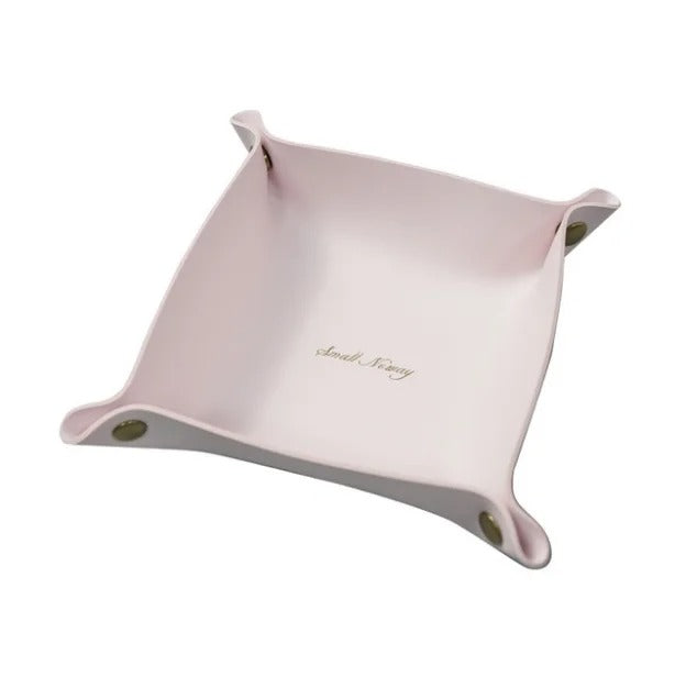 Desktop Storage Tray Leather Key Plate Home Decoration Dice Tray Key Wallet Coins PU Leather Folding Storage Box - Delicate Leather