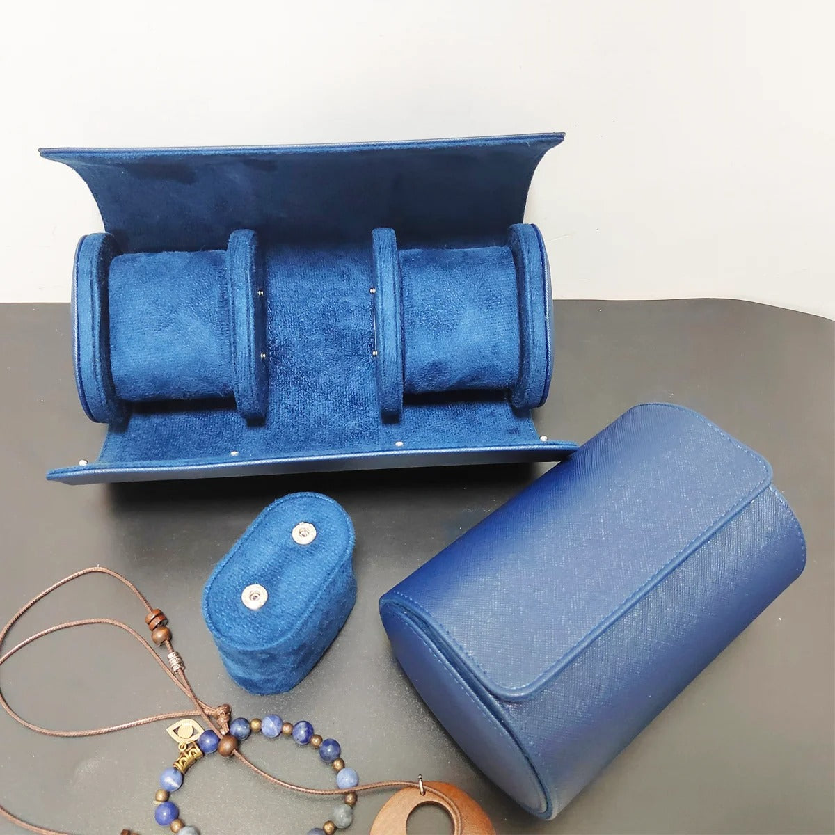 Watch Organizer for Men and Women - 1/2/3 Slots Watch Roll Travel Case - Delicate Leather
