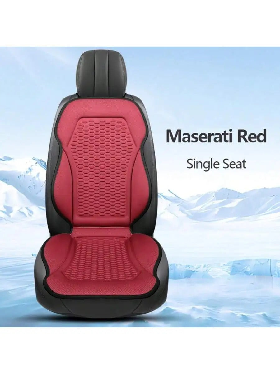 1pc Silk Car Seat Pad – Breathable Summer Mat for Front Driver and Passenger Seats - Delicate Leather