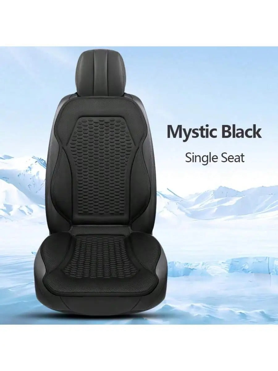 1pc Silk Car Seat Pad – Breathable Summer Mat for Front Driver and Passenger Seats - Delicate Leather