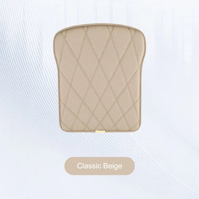 Four-Season Car Seat Cushion – Nappa Leather, Anti-Slip Protective Pad, Universal Fit - Delicate Leather
