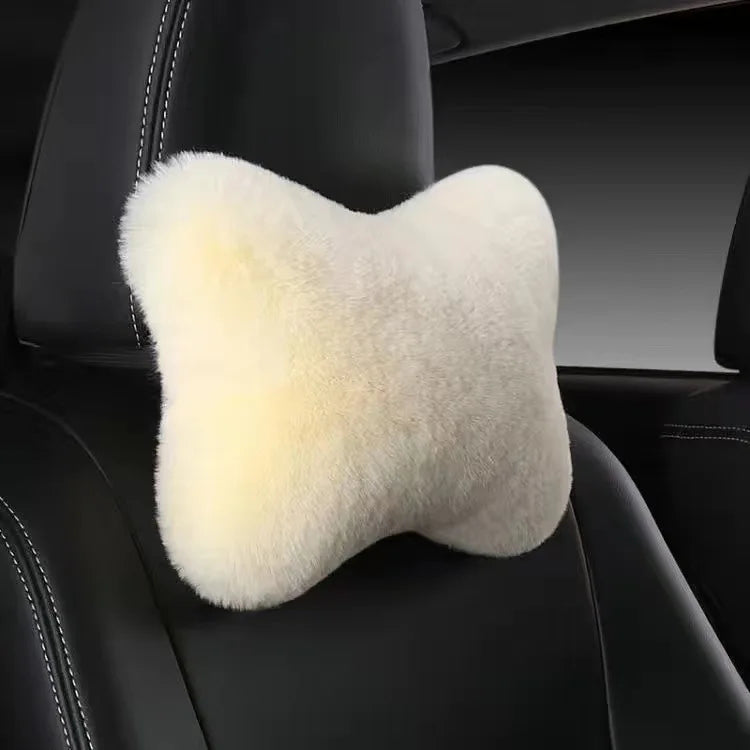 Car Headrest Pillow – Soft Plush Comfort Cushion for All-Season Ergonomic Support - Delicate Leather