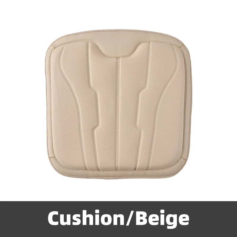 New Car Neck Pillow & Lumbar Support - Breathable Leather Seat Anti-slip Protective Cushion - Business Luxury Car Interior Headrest - Delicate Leather