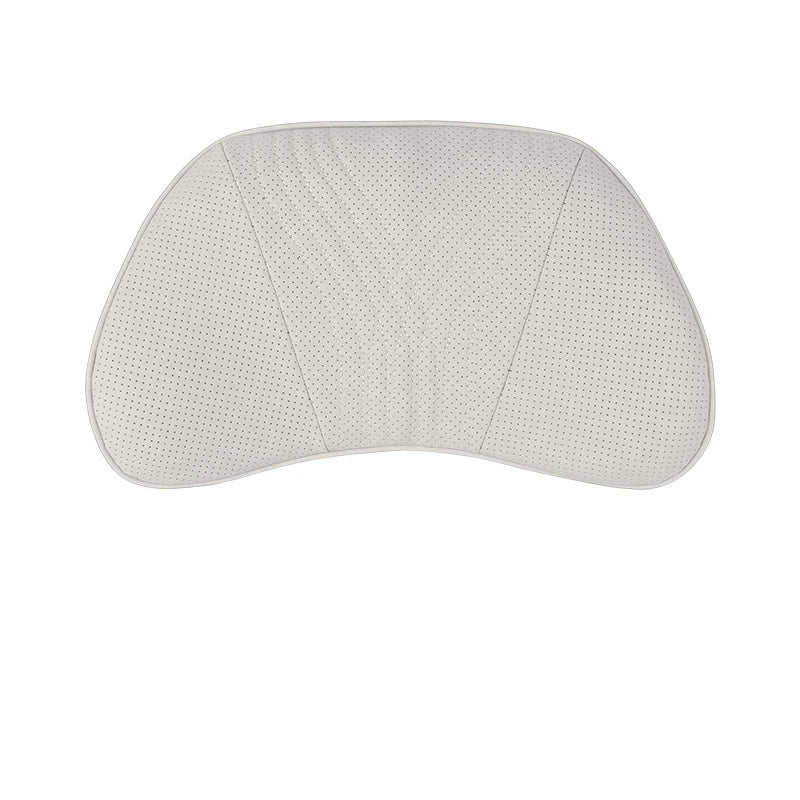 2025 Memory Foam Car Neck Pillow and Lumbar Support – Nappa Leather Headrest & Waist Cushion for Driving Comfort - Delicate Leather