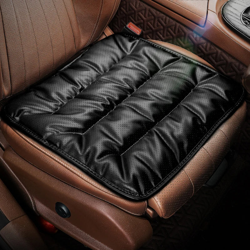 Nappa Leather Car Seat Cover – Universal Waterproof Seat Cushion & Anti-Slip Protector Mat - Delicate Leather