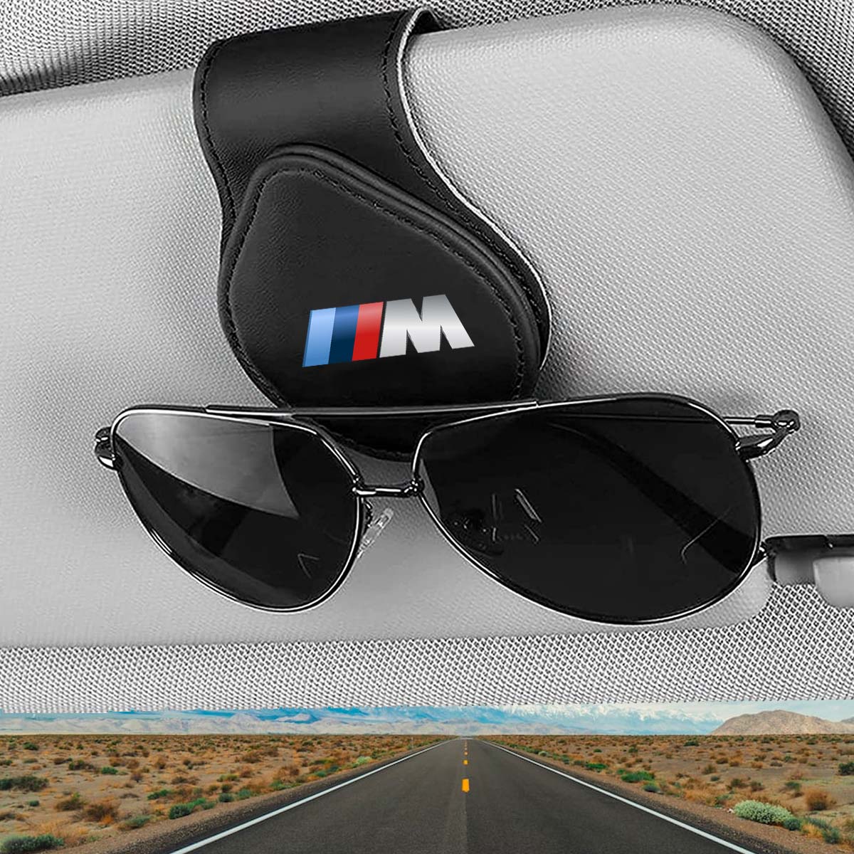 Car Sunglasses Holder, Custom For Your Cars, Magnetic Leather Glasses Frame 2023 Update KO13995 - Delicate Leather