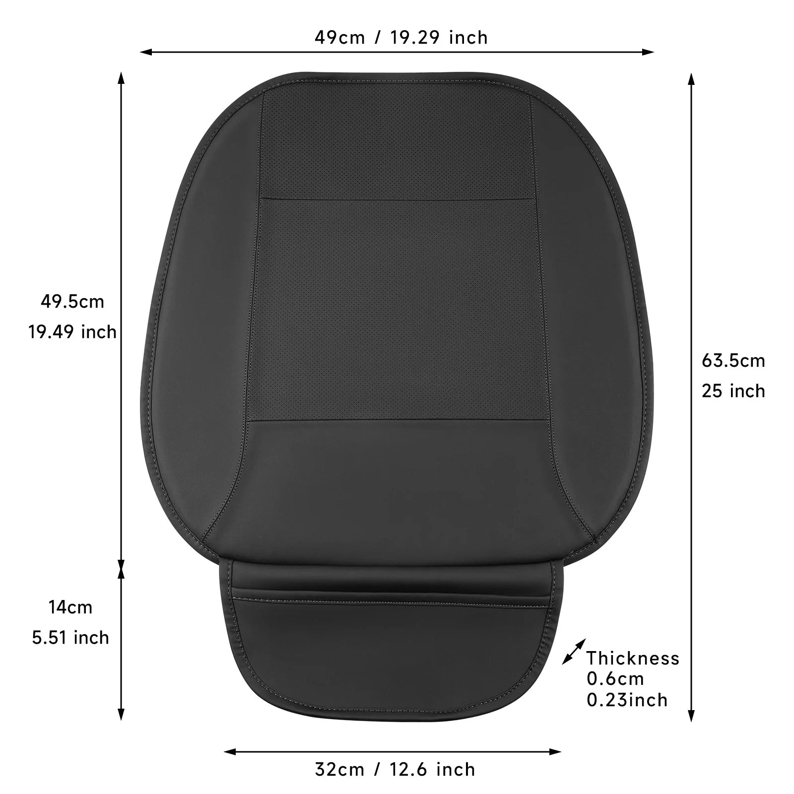 Premium Car Seat Cushion – Memory Foam Driver Seat Pad with Non-Slip Bottom, Ergonomic Support, Fits 95% of Vehicle Seats - Delicate Leather