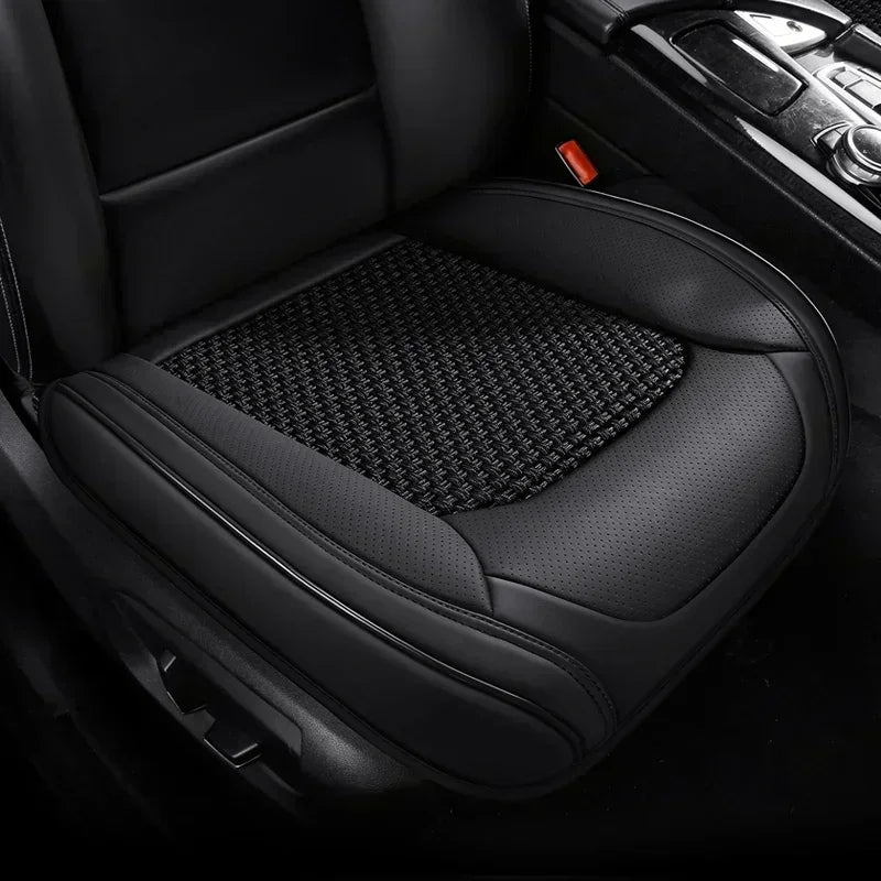 Full Coverage Car Seat Cover 3D Cushion Universal Fit Front and Rear Seats, Durable Synthetic Leather Car Interior Protector - Delicate Leather