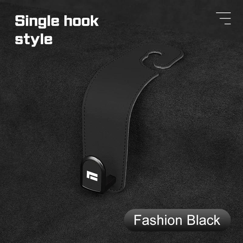 Leather Car Seat Headrest Hook – Auto Seat Back Hanger for Storage & Organization - Delicate Leather