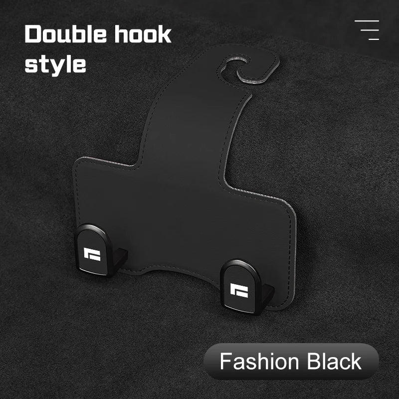 Leather Car Seat Headrest Hook – Auto Seat Back Hanger for Storage & Organization - Delicate Leather