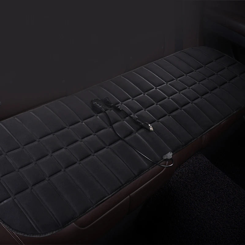 12V Car Rear Heated Seat Cushion – Universal Winter Heating Pad Cover, Soft Warming Mat Protector for Back Seat - Delicate Leather
