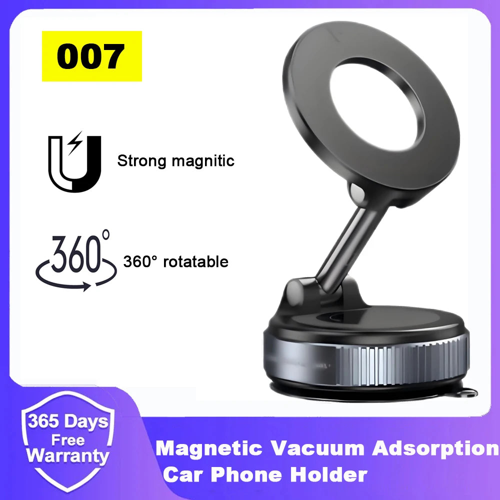 Magnetic Car Phone Holder | 360° Rotating Foldable Mount with Suction Cup & Anti-Shake Bracket (SP10) - Delicate Leather