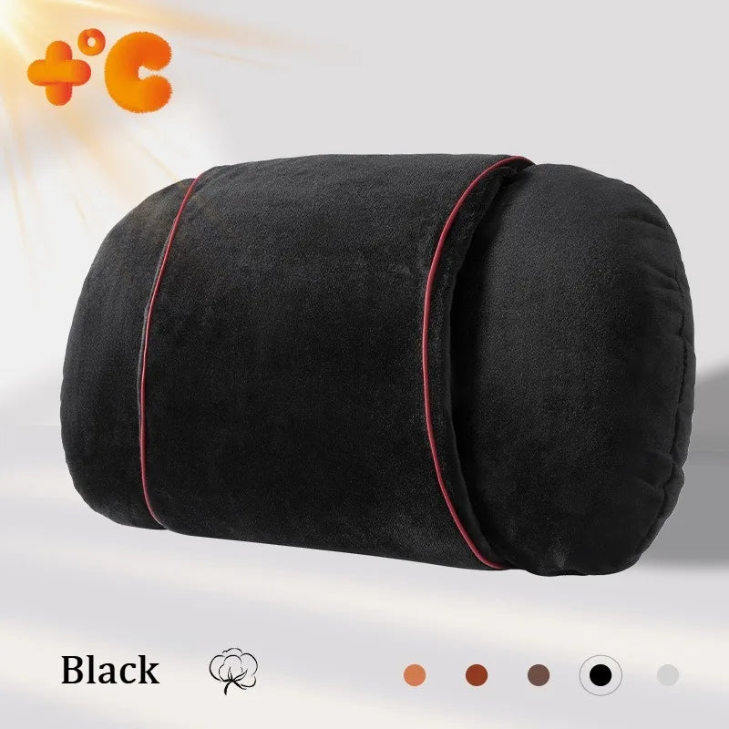 Luxury Plush Car Headrest & Lumbar Support Set – Soft Warm Neck Pillow and Waist Cushion for Comfortable Driving - Delicate Leather