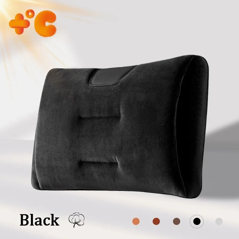 Luxury Plush Car Headrest & Lumbar Support Set – Soft Warm Neck Pillow and Waist Cushion for Comfortable Driving - Delicate Leather
