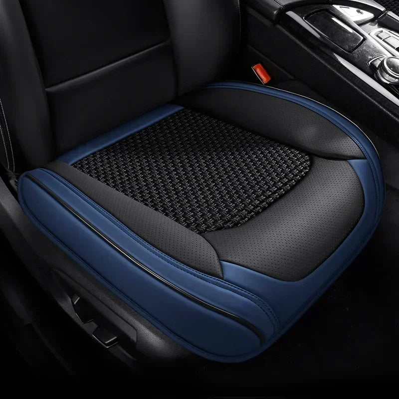 Full Coverage Car Seat Cover 3D Cushion Universal Fit Front and Rear Seats, Durable Synthetic Leather Car Interior Protector - Delicate Leather