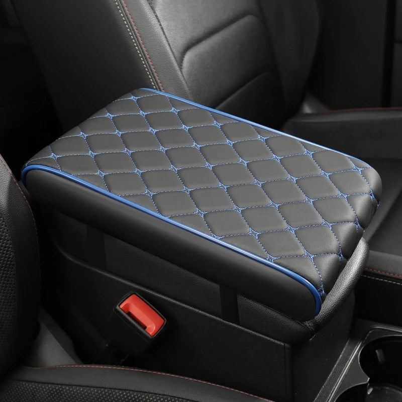 PU Leather Car Armrest Cushion – 5 cm Height Increase Center Console Support Pad - Delicate Leather
