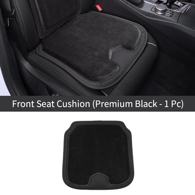 Car Seat Cover Cushion - Warm Flannel Soft Memory Foam Seat Protector Booster Pad - Winter Seat Accessories - Delicate Leather