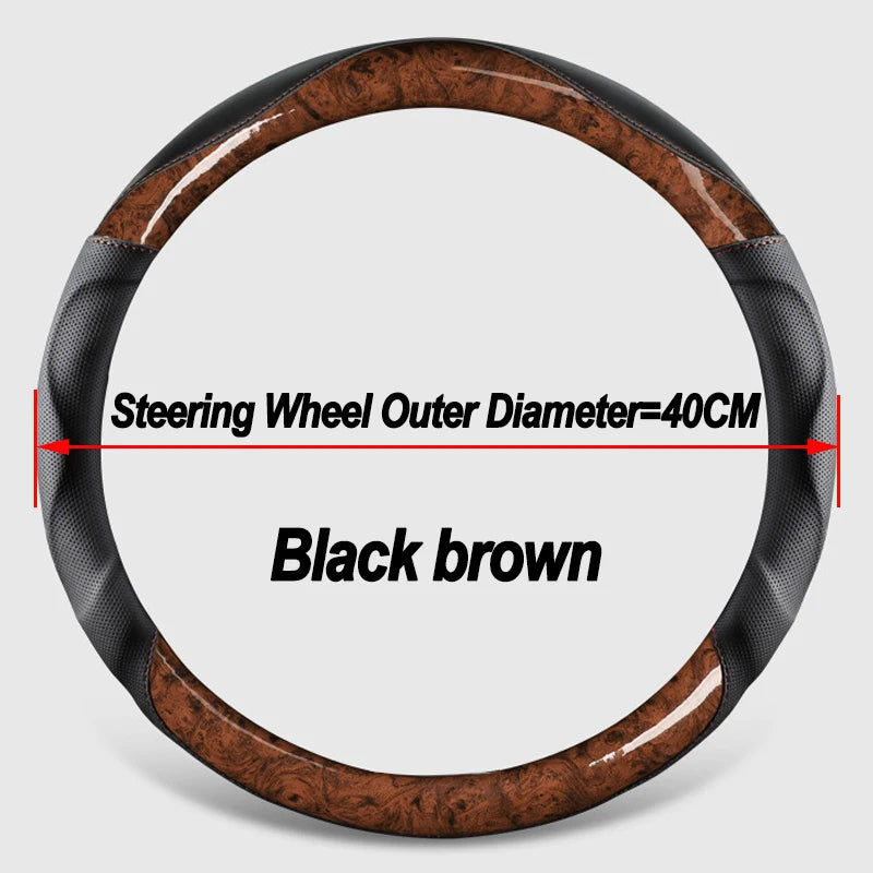 PU Leather Steering Wheel Cover – Universal Fit for 38 cm and 40cm Wheels - Delicate Leather