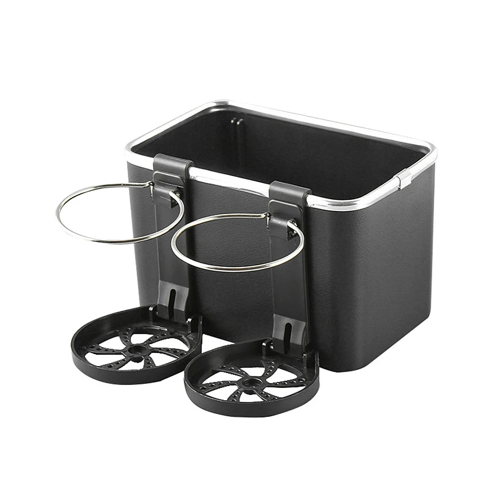 Multifunctional Car Storage Box – Console Armrest Organizer with Phone, Tissue, Cup, and Drink Holde (SP6) - Delicate Leather