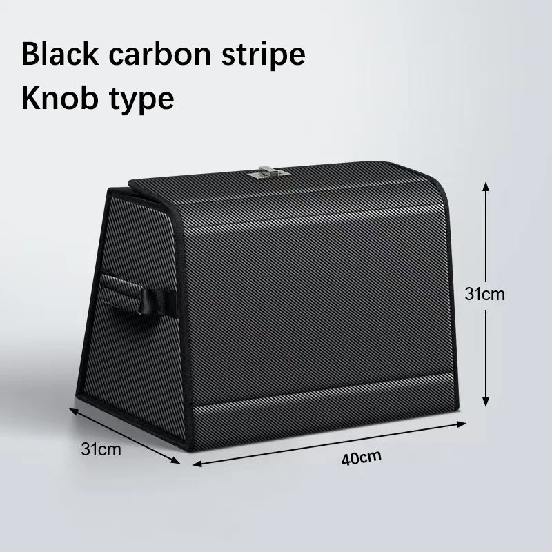 Multi-Functional Foldable Car Trunk Storage Box - Vehicle Interior Organizer Bag - Rear Seat Storage Container - Delicate Leather