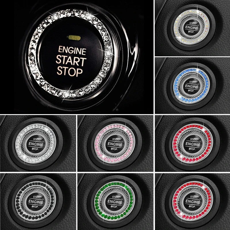 Crystal Engine Start/Stop Button Cover, Bling Protective Switch Cover for Girls' Car Interior Decor, Gift For Mother's Day 2025