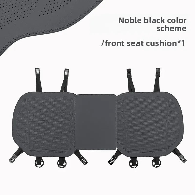 Universal Nappa Leather Car Seat Cover - Four Season Auto Breathable Comfortable Saddle Cushions - Seat Covers for Car Seats - Delicate Leather