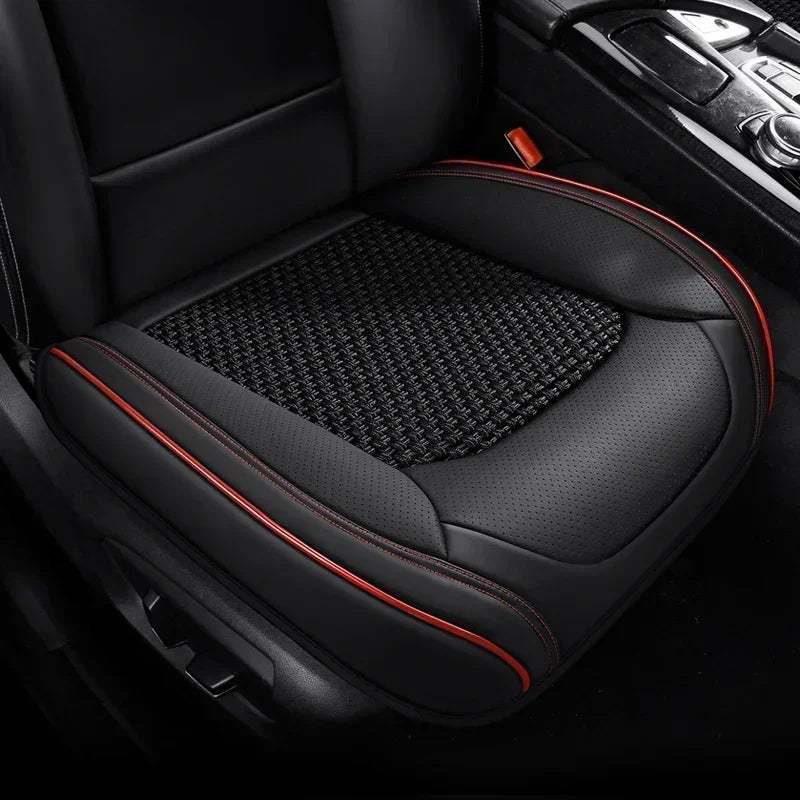 Full Coverage Car Seat Cover 3D Cushion Universal Fit Front and Rear Seats, Durable Synthetic Leather Car Interior Protector - Delicate Leather