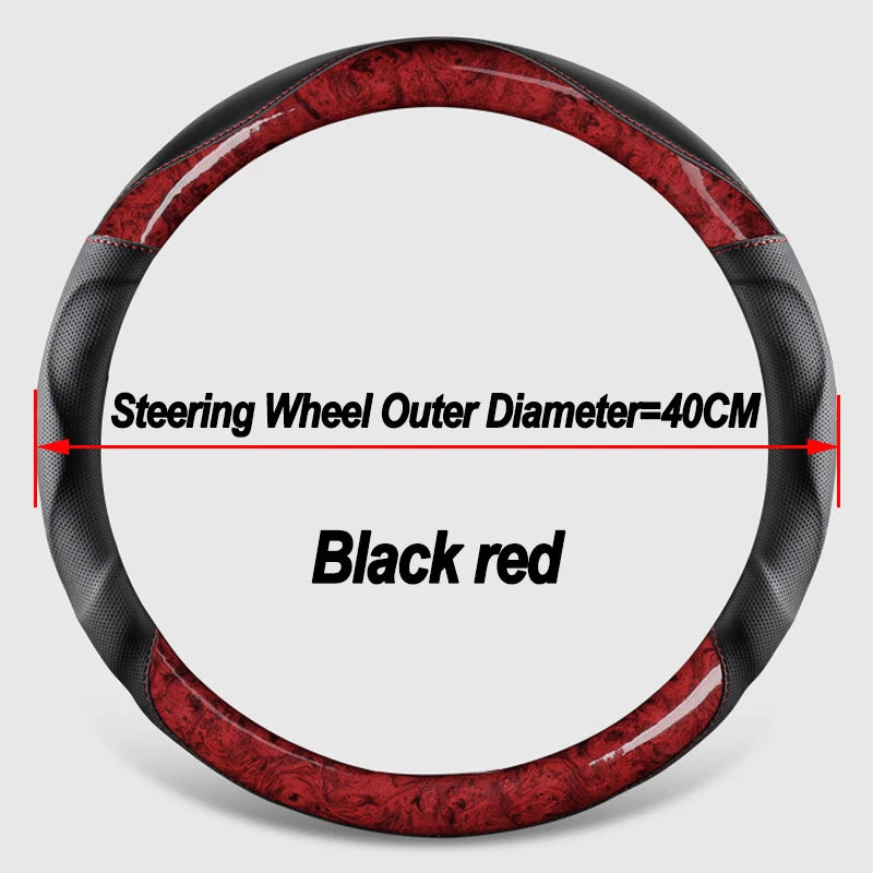 PU Leather Steering Wheel Cover – Universal Fit for 38 cm and 40cm Wheels - Delicate Leather