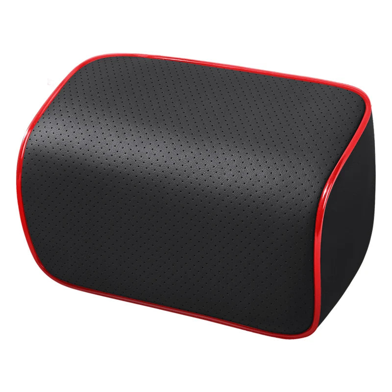 Universal Car Headrest and Lumbar Support Pillow – Memory Foam Neck & Waist Cushion for Car Interior - Delicate Leather