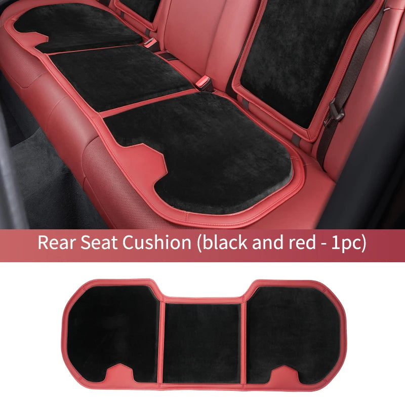 Car Seat Cover Cushion - Warm Flannel Soft Memory Foam Seat Protector Booster Pad - Winter Seat Accessories - Delicate Leather