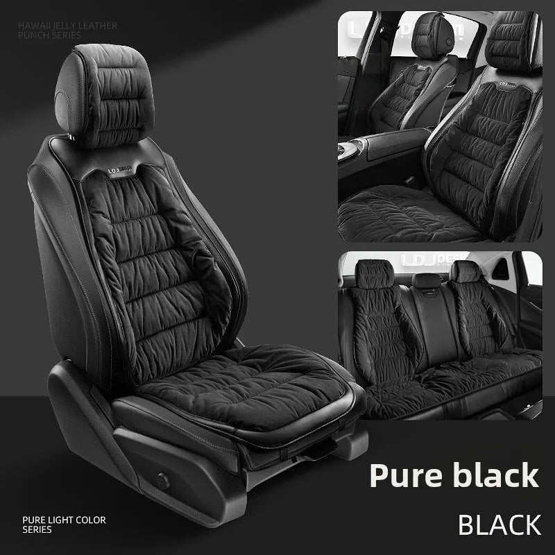 Universal Winter Down Car Seat Cover – Warm Breathable Soft Seat Cushion Protector for Vehicle Interior - Delicate Leather