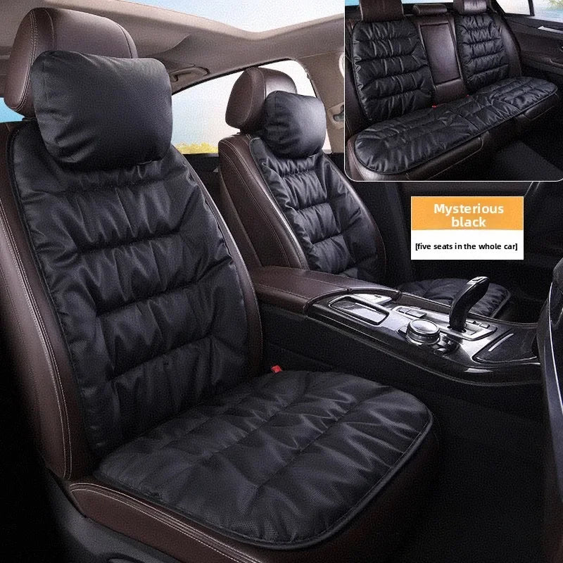 Universal Winter Down Car Seat Cover – Breathable Warm Seat Protector, Soft Cushion for Vehicle Interior - Delicate Leather