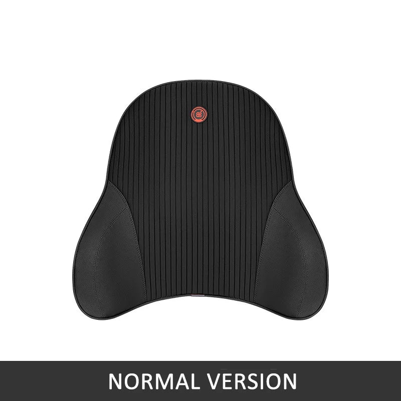 2025 Memory Foam Car Neck Pillow and Lumbar Support – Nappa Leather Headrest & Waist Cushion for Driving Comfort - Delicate Leather