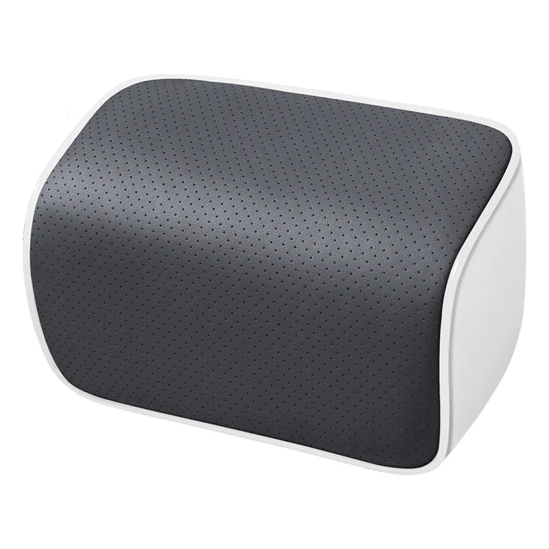 Universal Car Headrest and Lumbar Support Pillow – Memory Foam Neck & Waist Cushion for Car Interior - Delicate Leather