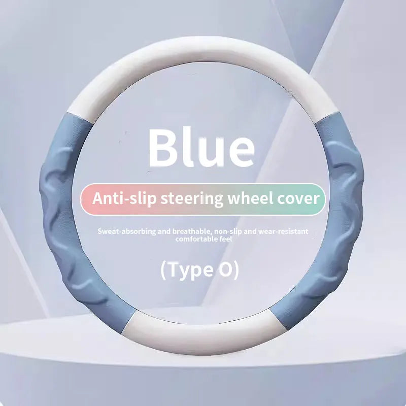 Carbon Fiber Leather Steering Wheel Cover – Non-Slip, Universal 38cm, Breathable, Luxury Car Interior Accessory - Delicate Leather