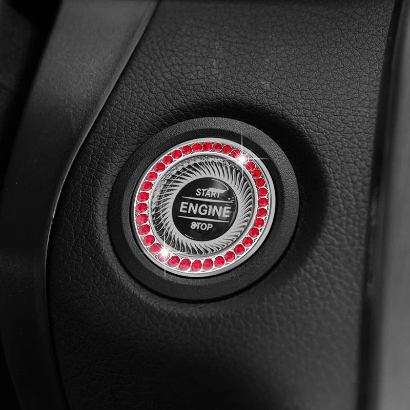 Crystal Engine Start/Stop Button Cover, Bling Protective Switch Cover for Girls' Car Interior Decor, Gift For Mother's Day 2025