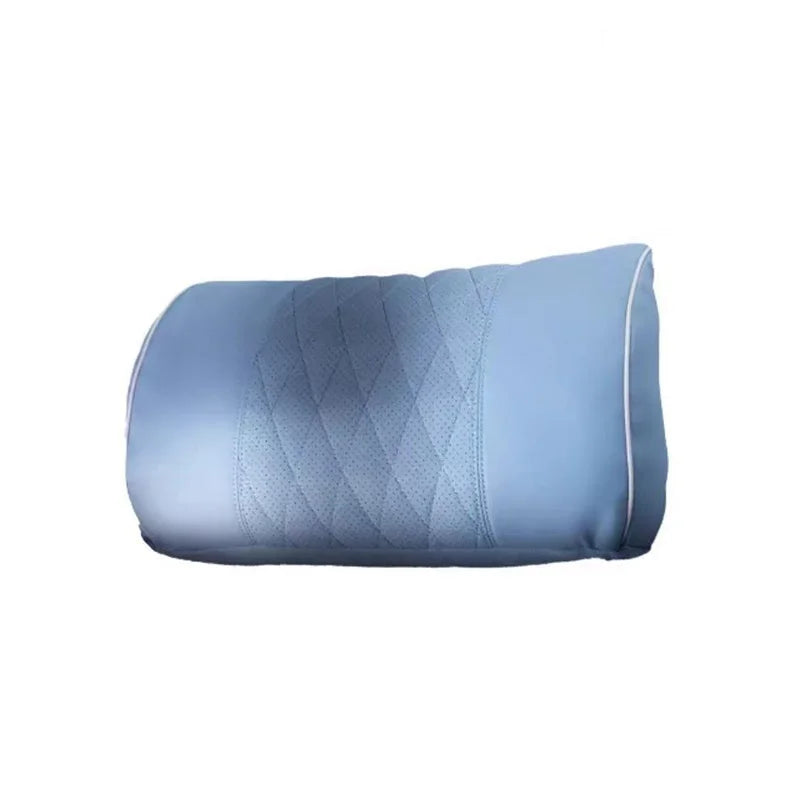 Universal Memory Foam Car Headrest and Lumbar Support Set – Breathable Neck & Back Cushion for All-Season Comfort - Delicate Leather
