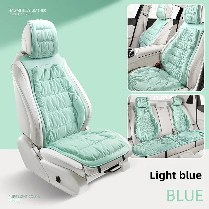 Universal Winter Down Car Seat Cover – Soft Breathable Warm Seat Cushion Protector for Car Interior - Delicate Leather