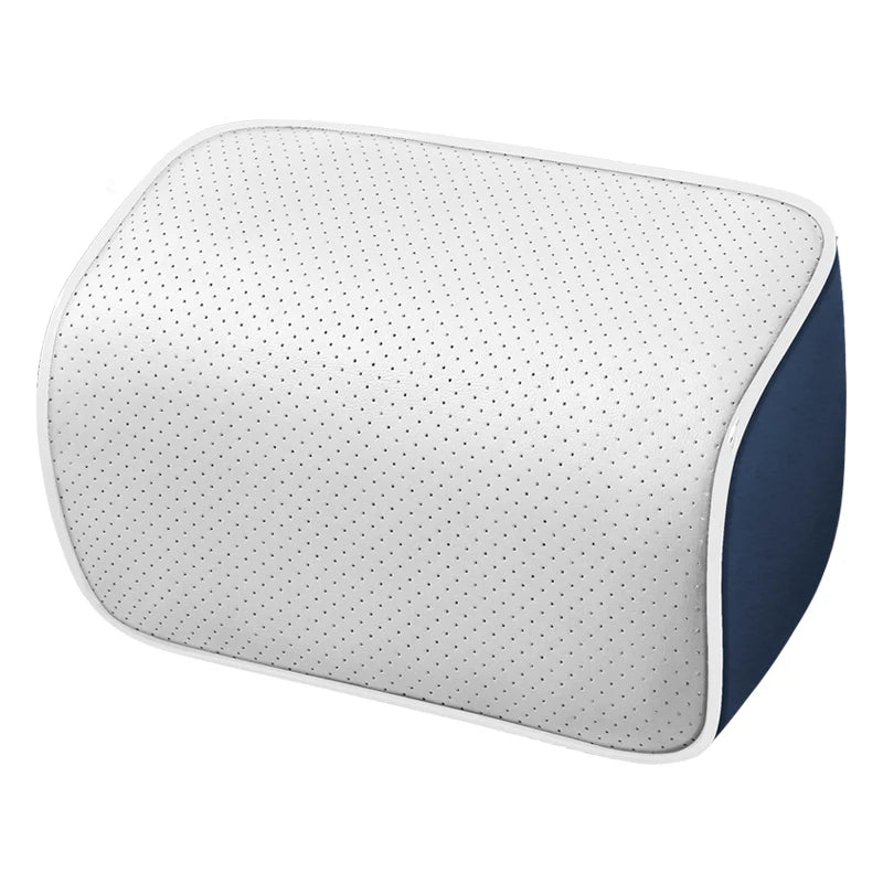 Universal Car Headrest and Lumbar Support Pillow – Memory Foam Neck & Waist Cushion for Car Interior - Delicate Leather