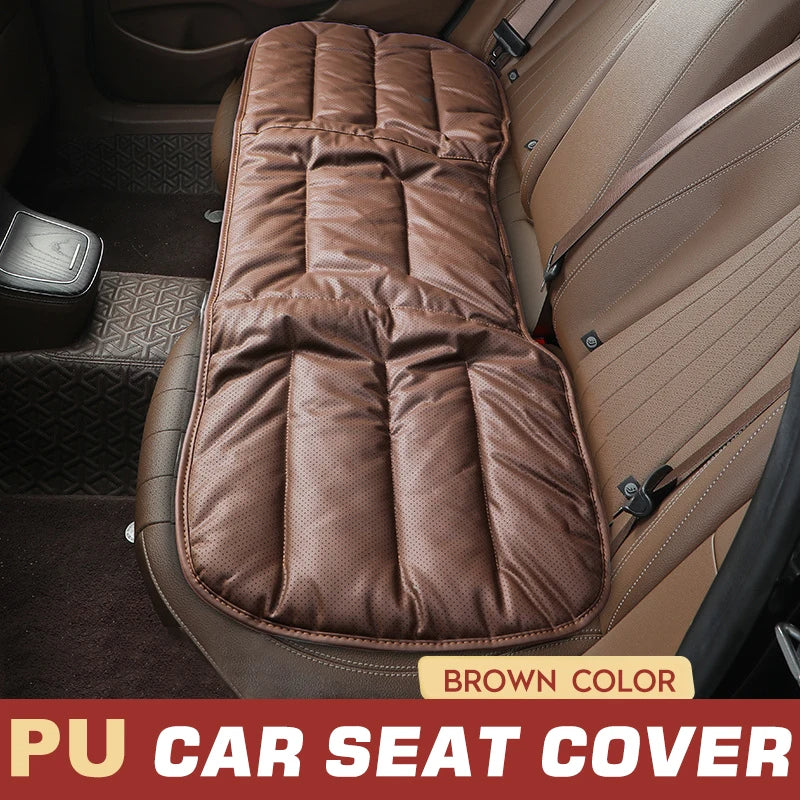 Nappa Leather Car Seat Cover – Universal Waterproof Seat Cushion & Anti-Slip Protector Mat - Delicate Leather