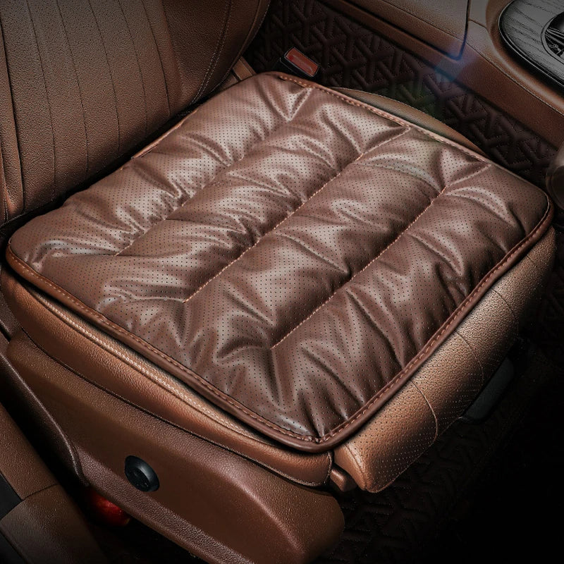 Nappa Leather Car Seat Cover – Universal Waterproof Seat Cushion & Anti-Slip Protector Mat - Delicate Leather