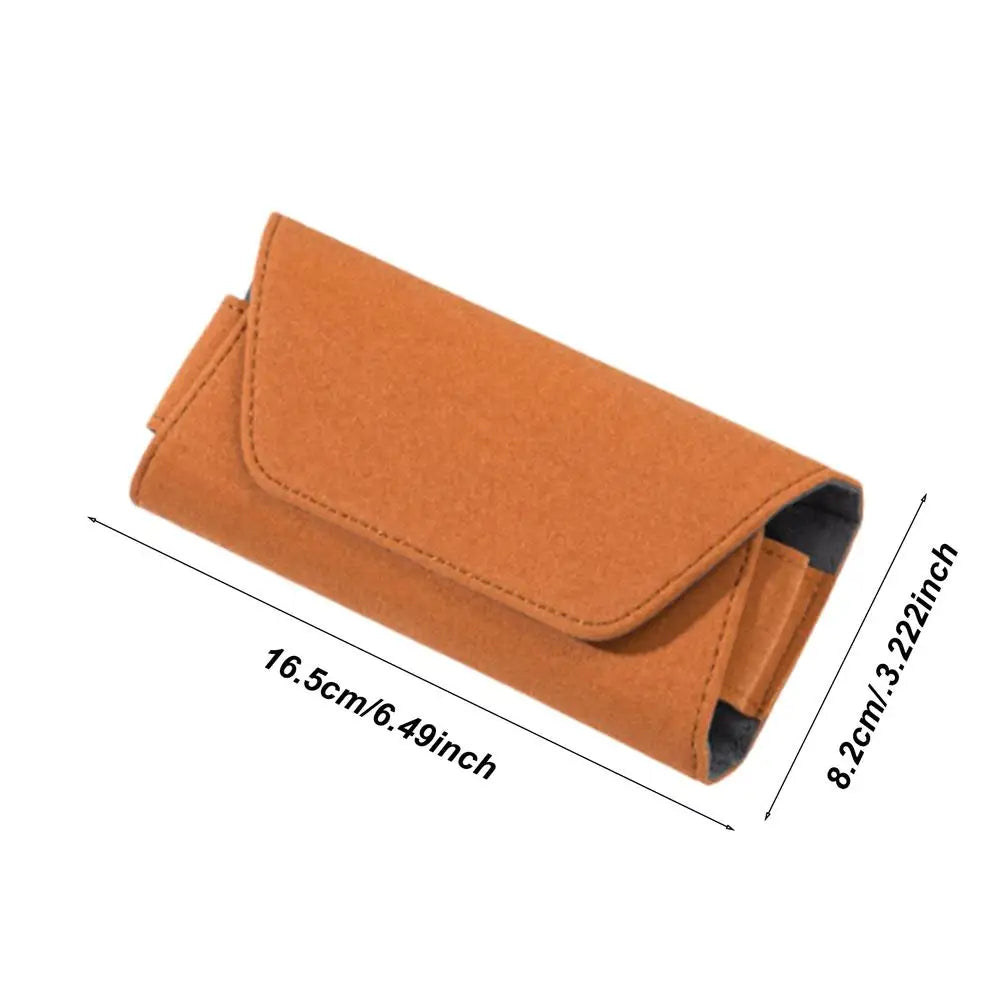 Car Sunglass Holder – Compact Leather Magnetic Glasses Clip, Visor Mount Protective Case for Sunglasses & Small Essentials - Delicate Leather