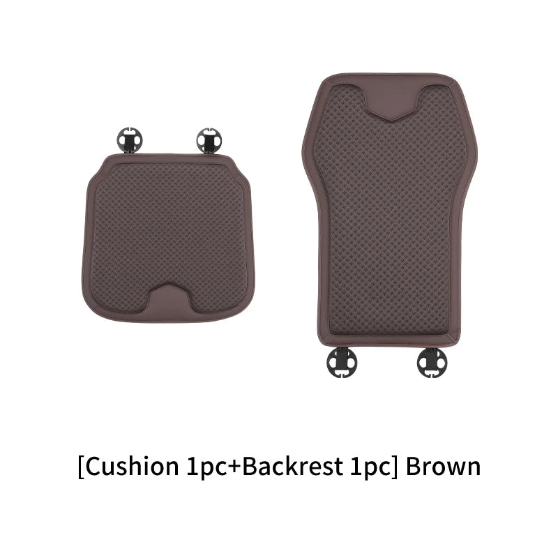 Ice Silk Car Seat Cushion for Porsche Cayenne Macan - Summer Breathable Seat Cover - Auto Memory Foam Seat Protector Accessories - Delicate Leather