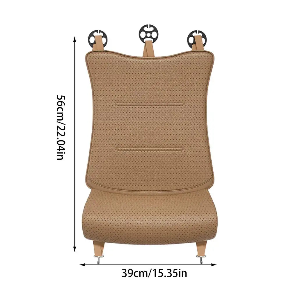 Car Seat Extension Cushion – Integrated Leg Support, Ergonomic Seat Extender, Vehicle Chair Pad for Drivers - Delicate Leather